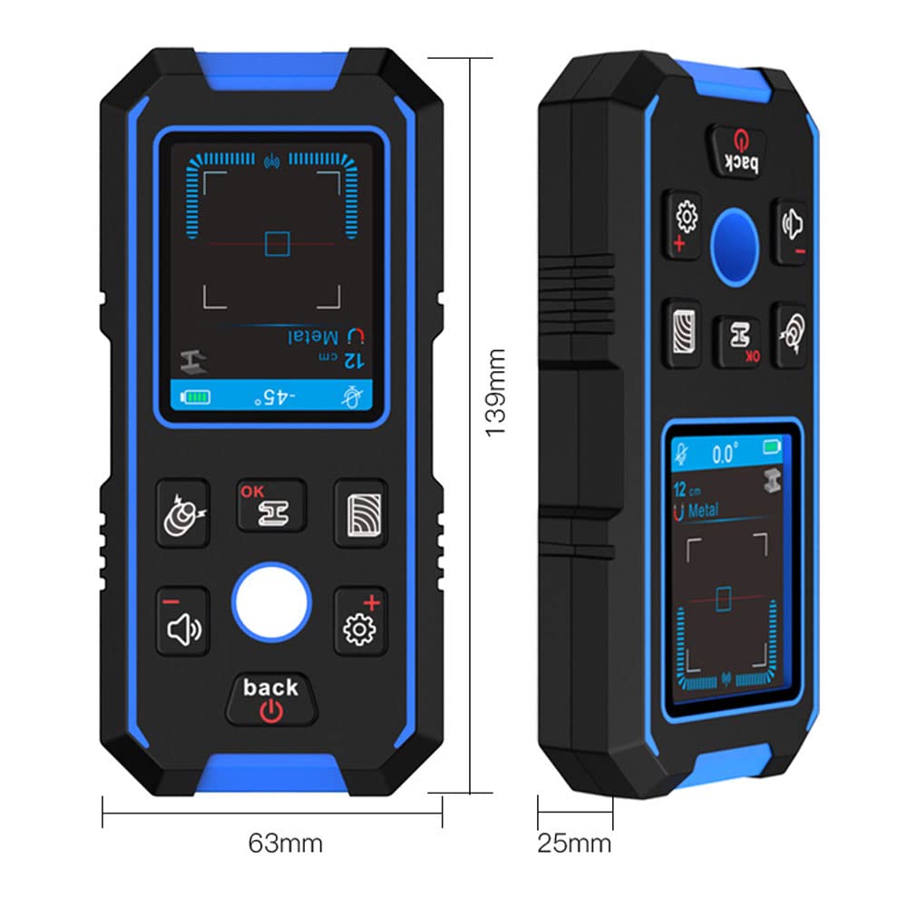 Kavolet Detector de Pared NF-518, 3 en 1 Detector de Metal, Madera y AC Cable con Pantalla LCD, Multifuncional Stud Finder de Sensor ElectróNico, Transmisión de Voz, Metal Magnético,No Magnético