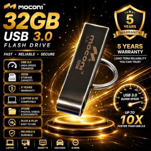 Image of Speed Pro Plus USB Flash Drive 3.0, 32GB, Read Speed 120MB /s, Write Speed 60MB /s, Metal with Key Ring 5 Years Warranty (32, GB)