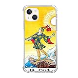 Jyrgkunlt Trippy Psychedelic Aesthetic Tarot Card Phone Case Compatible with iPhone 13, The Fool Tarot Card Case for Girls Women Boys Men, Unique Trendy TPU Bumper Case for iPhone 13