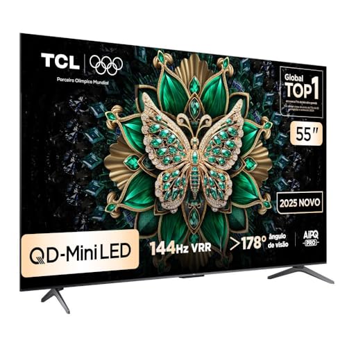 Smart TV TCL 55 Polegadas QLED Mini LED 4K C6K WiFi Bluetooth Google TV 4 HDMI 144Hz HDR10+ 55C6K