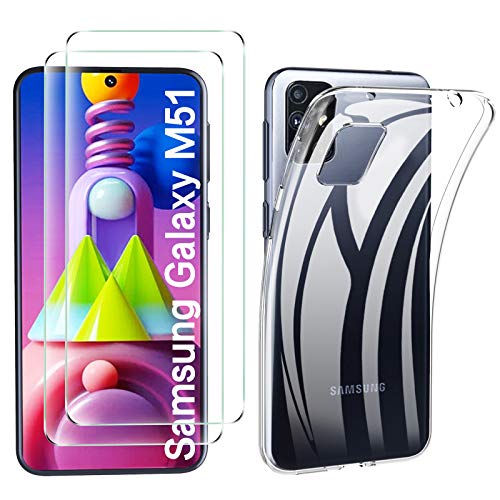iBetter - Carcasa para Samsung Galaxy M51 (incluye protector de pantalla), transparente