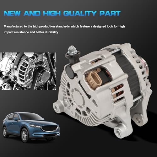 Image of Alternator Compatible with Mazda 3 2014-2018 L4 2.0L 2.5L, 6 2014-2021 L4 2.5L, CX-5 2013-2019 L4 2.0L 2.5L 12V 100A 6PK 6-Groove Pulley Clockwise PE0118300 A005TL0491 20288N
