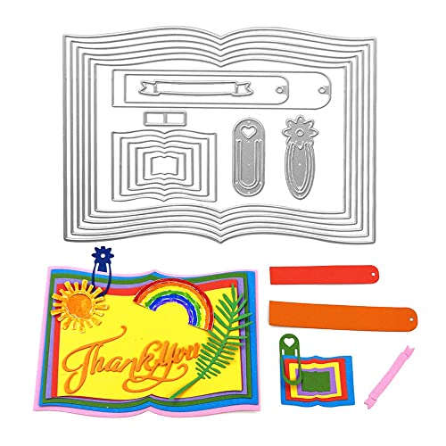 Metal Set Book Die Cuts Bookmark Label Cutting Dies Embossing Stencils Template Mould for Card Making Decoration and DIY Scrapbooking Album