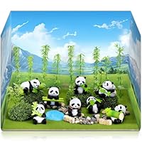 Glimin Panda School Projects Set Diorama Supplies Kit Panda Figurine Toys Model Diorama Project Set Educational Toys Birthday Gifts Decorations