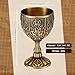 MorningRo 2 Pcs Vintage Chalice Goblet 3.4oz Medieval Engraving Wine Liqueur Cup Bronze Royal Drinking Glasses Shot Vessel for Wedding Blessings Baptism Party Home Decor Gift