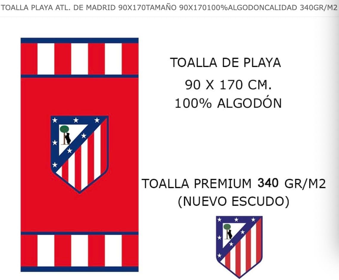 AT Madrid Football Gift Towel, Exclusive Products for Atleti Fans, Ideal Gifts for Football Fans, Accessories (Cotton 6)