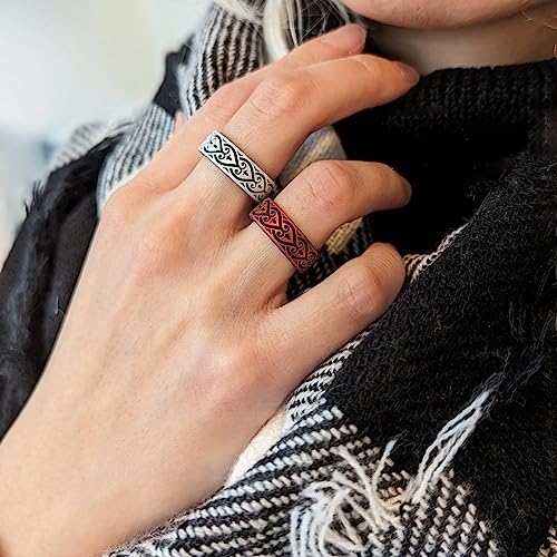 Knot Theory Henna Crown, Root, Heart Silicone Ring for Men Women - Dual Layer Engraving - Breathable Comfort Fit 6mm Rubber Wedding Band4