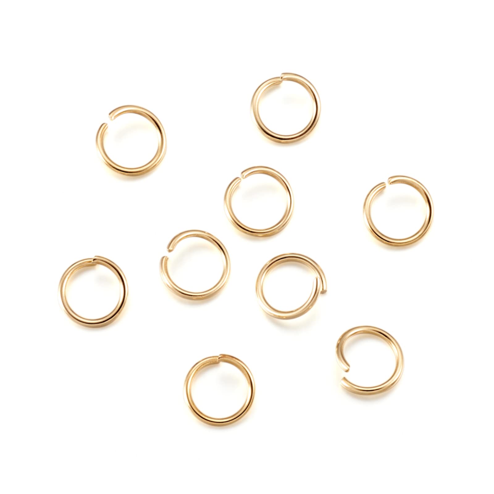 Craftdady 200pcs Stainless Steel Jump Rings 10mm Strong Metal Open Golden Link Ring Connector for Jewellery Necklace Earring Crafts Making