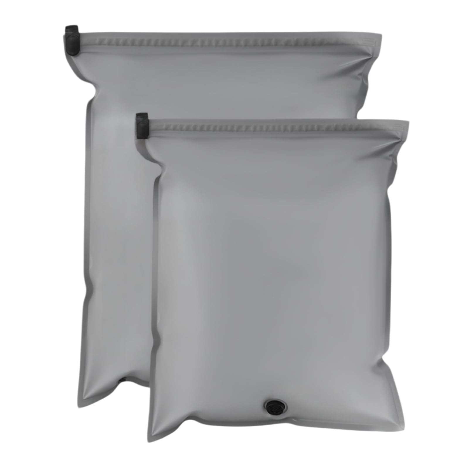 Pack of 2 Reusable Fabric Vacuum Seal Bags for Clothing – Compression Travel Essentials with No Pump – Manual Exhaust, Tear-Resistant Oxford Cloth for Luggage, Closet & Packing Organization (Gery-2S)