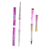 MERRYHAPY 2pcs Manicure Paint Pens Nail Art Drawing Tools Brush Hair Diy Nail Polish Accessories