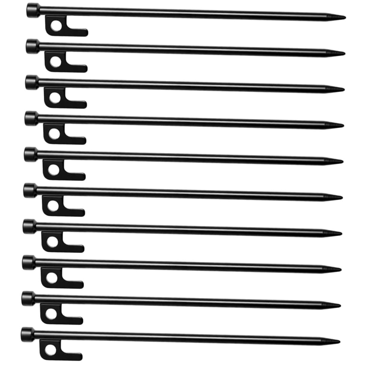 10 pièces Piquets de Tente Métal Épais Lot de Piquets Sol Robustes pour Camping Fixation Bâche et Tente Accessoires de Camping Durables et Réutilisables Résistants Vent et Sols