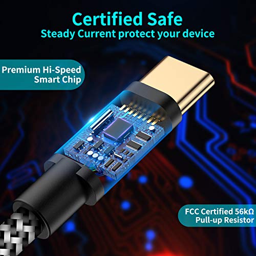 Charger Cable For Ns Switch And Switch Lite Switch Oled - 2 Pack 6Ft Nylon Braided Usb C To Usb A Type C Fast Charging Cord For Pro Controller, Samsung Galaxy S10 S9 S8 Note 9, Pixel, Oneplus #TOP1