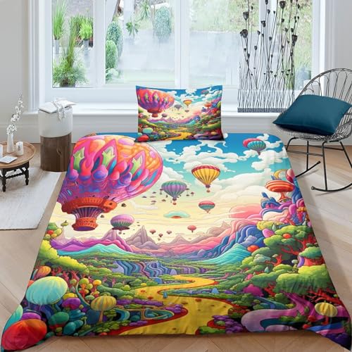 Housse de couette anti-transpiration microfbre douce lit simple motif 3D - 2