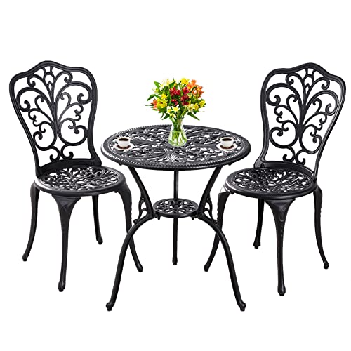 Withniture - Juego de 3 piezas de bistró de aluminio para...