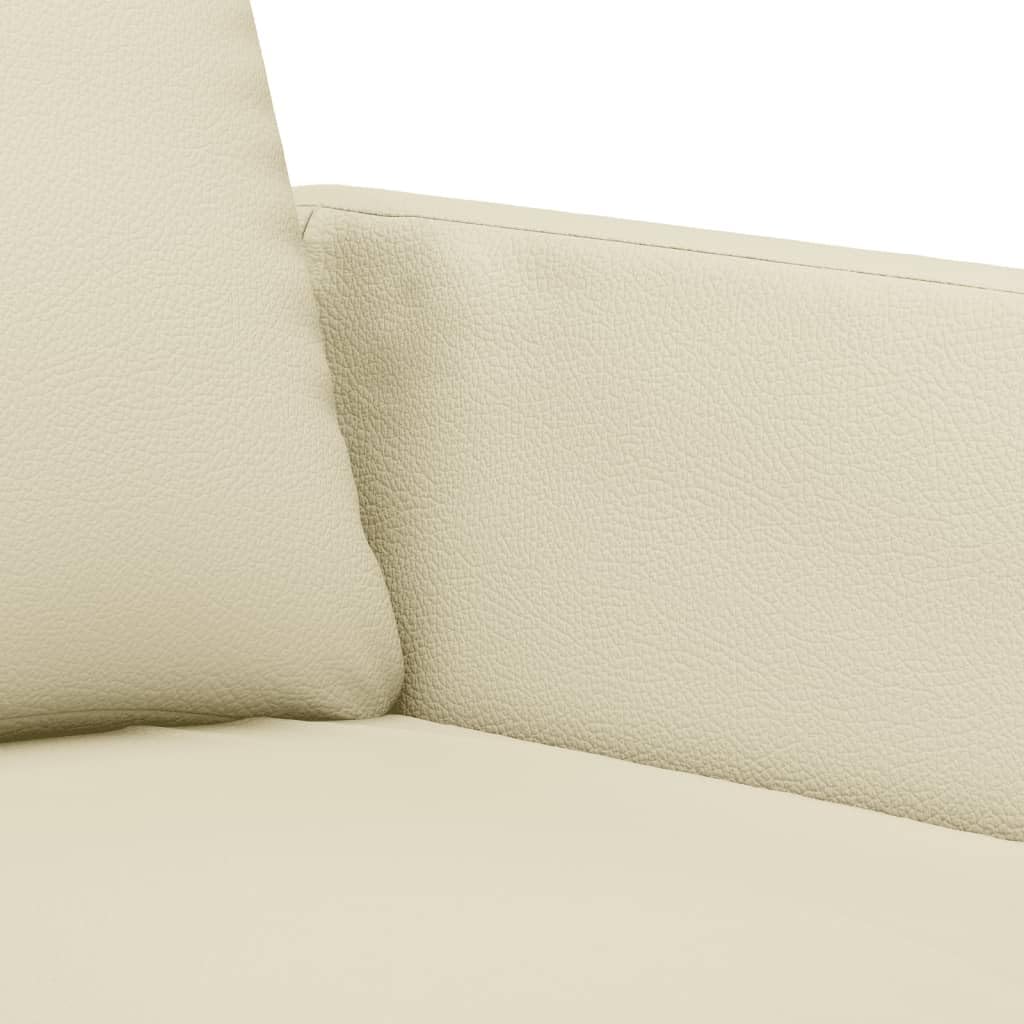 Sillón de piel sintética color crema, 80 x 77 x 80 cm, pequeño sofá con estructura de metal, diseño moderno, resistente y cómodo, para salón, dormitorio, oficina