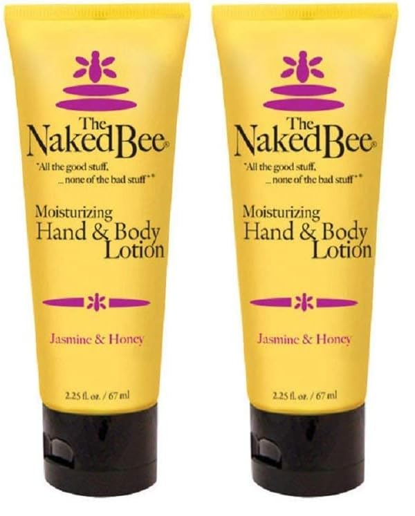 Image of The Naked Bee Nourishing Body Lotion for All Skin Types (2.25 oz) Moisture Replenishing Lotion for Dry Skin with Jasmine & Honey (Pack of 2)