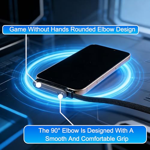 Image of Sideways Phone Charger, 2-in-1 Invisible Holder Charger Cable,Invisible Holder Charger Cable with 360 Adjustable Metal Stand, 240w Fast Charging Cord with Built-in Phone Stand for Smartphones Tablets