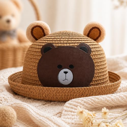 Image of VRITRAZ Baby Boy's and Girl's Kids Children Cute Printed Cartoon Gift Summer Fancy Dress Straw Fasion Hat Cap 1