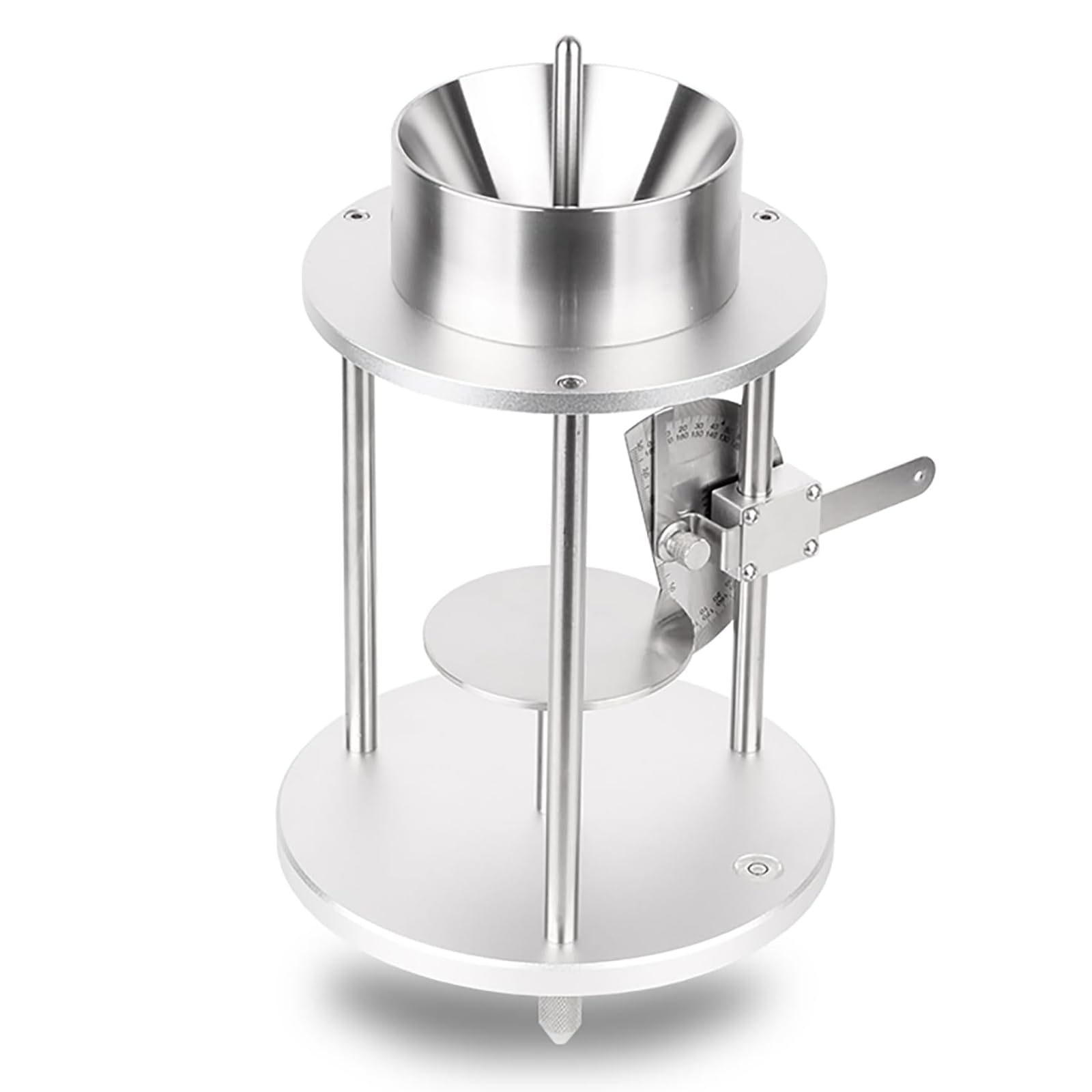 XNXYSMKJ Repose Angle Measuring Instrument,Powder Angle Tester w/Protractor&Stainless Steel Bracket,60°±0.5° Funnel Taper,5mm Outlet,for Particles