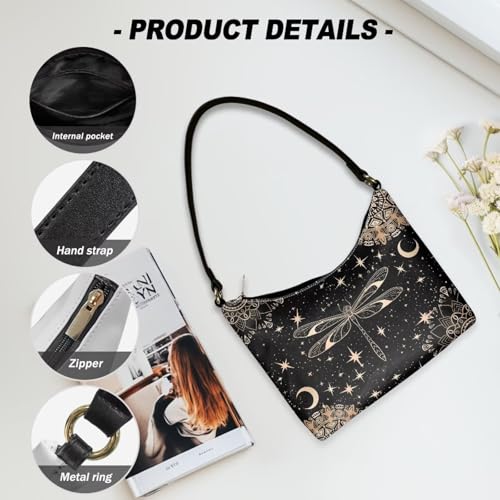 Image of Handbag for Women Leather Underam Shoulder Bag with Zipper Fashion Work Purse Waterproof Travel Wallet