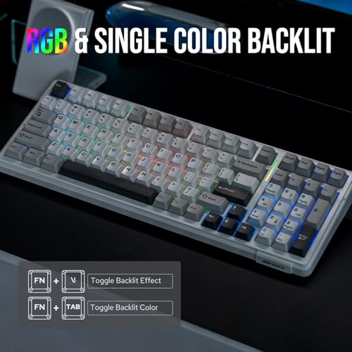 Image of EPOMAKER x Aula F99 Wireless Mechanical Keyboard Gasket with Hot-Swap Padding Bluetooth 8000mAh NKRO RGB for Gaming /Win /Mac (F99 Grey, Nimbus Switch)