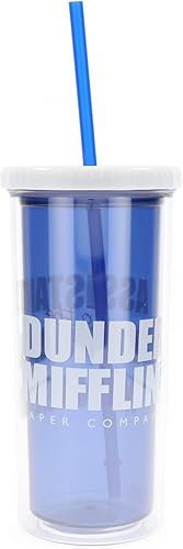 Miniatura 3 de Silver Buffalo The Office Assistant to the Regional Manager - Taza de plástico para frío con tapa y pajita, 20 onzas