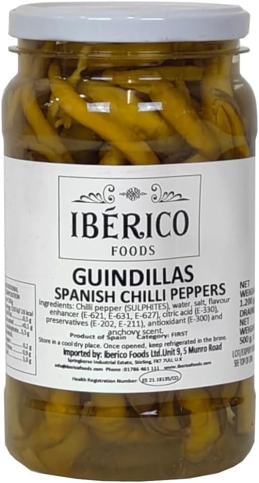 Guindillas Spanish Chilli Peppers, Pickled in White Wine Vinegar (1.2 Kg)