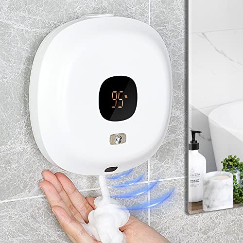 Automatic Hand Soap Dispenser Wall Mount Rechargeable Dispenser for Bathroom,Countertop and Kitchen(10oz/ 300ml) Touchless