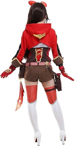 Vista 5 de Cosplay.fm Disfraz de cosplay de gamuza con estampado de jersey empalmado para mujer