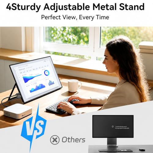 Image of 23.8 inch 4K Portable Monitor, 3840x2160 UHD 60Hz Travel Gaming Monitor Large Screen IPS Display with 100% sRGB, Built-in Speakers, VESA Mount, USB-C & HDMI,Compatible with Laptop PC Game Console