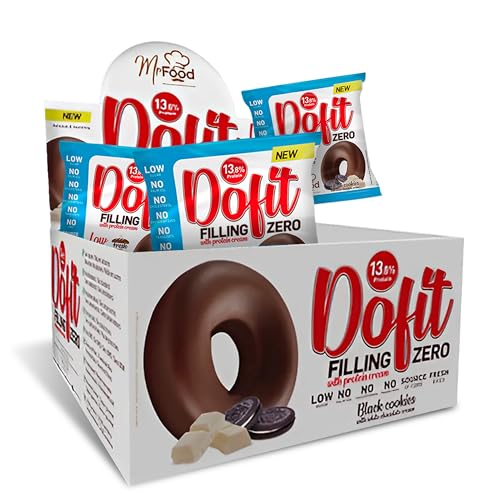 Beverly Dofit 15% Proteína | Estuche 12 ud. de 75 gr | Rosquilla protéica | Sin azúcares añadidos | dieta aumento de peso y fuerza (BLACK COOKIES)
