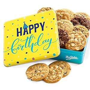 Mrs. Fields – Happy Birthday Cookie Tin, Assorted with 12 Original Cookies in our 5 Signature Cookie Flavors