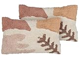 Beliani Lot de 2 Coussins Décoratifs en Coton avec Motif Multicolores 30 x 50 cm Housse Amovible Camassia