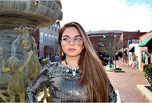 OWL Aviator Clear Lens Metal Sunglasses Men's Women's Non-Prescription 1 Pair, 3 Pairs3