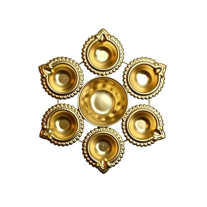 Handmade brass diya set