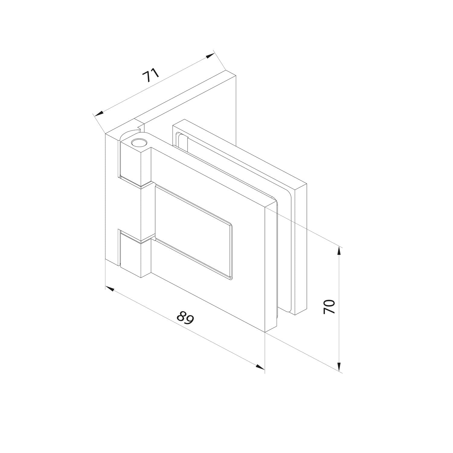 Dorma-Glas Duschtürband Tanora S1 90 Grad Glas-Wand Duschtürscharnier, Messnig glanzverchromt