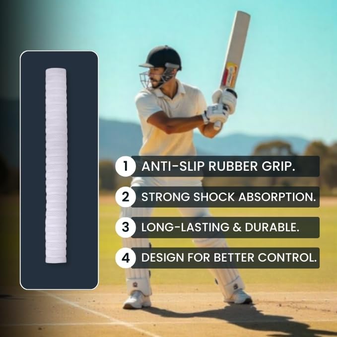Cricket Bat Grip Cox50 Ring Chevron, Premium Anti-Slip Handle Grip, Durable & Comfortable Batting Grip for Maximum Control 3