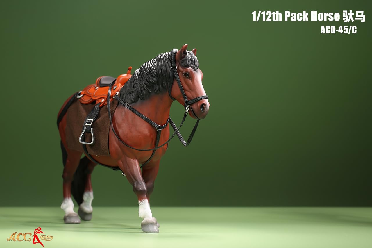 ACGTOYS ACG-45C 1/12 Escala Animal Model Pack Horse Collectible Animal Figure Toy for Birthday Ornaments