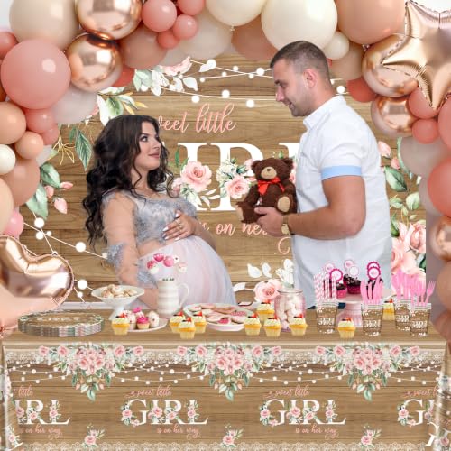 Lecheme Rustic Floral Baby Shower Decorations for Girl 295 PCS, Serves 24 - image 5