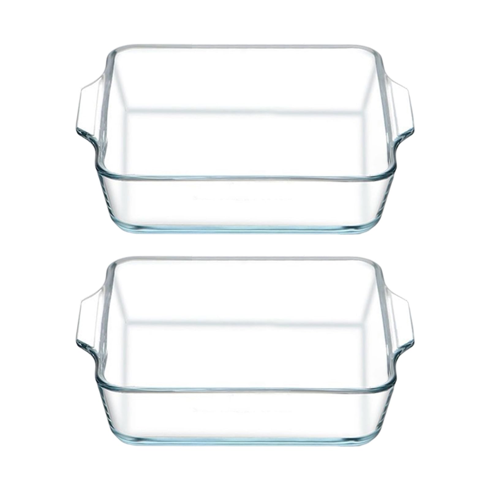 Qusinfc Of 2 Small Glass Dishes Microwaveable Glass Bakeware Baking Tray Suitable for Even Cooking and Food Clear Cooking Pan