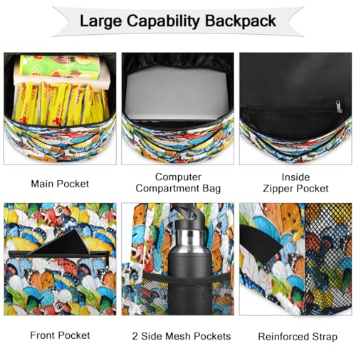 Sac à dos ordinateur portable avec grand compartiment de rangement coloré - 3