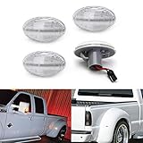 iJDMTOY Clear Lens Amber/Red Full LED Trunk Bed Marker Lights Set Compatible With 1999-2010 Ford F350 F450 Super Duty Truck Double Wheel Side Fenders, Powered by Total 48 LED