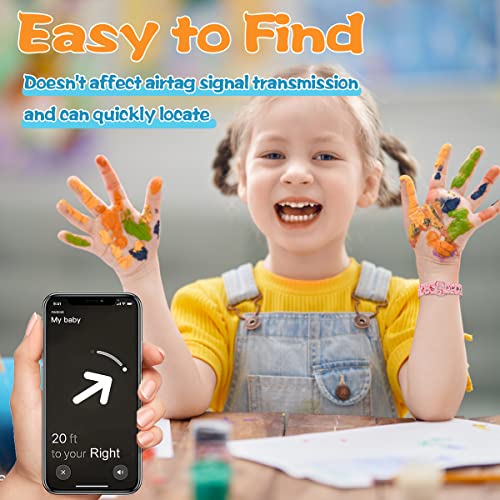 image for DATOXIA 2 Pack Airtag Bracelet for Kids Cute Cartoon, Silicone Airtag 