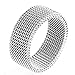 Daesar Anelli in Acciaio Inox Anelli Anello Nero Uomo Anelli con Incisione Mesh Rotondo Anelli di Argento Anello Taglia 27