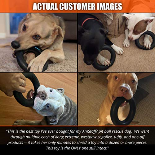 Ultra-Durable Chew Toy - Lifetime Replacement Guarantee - Tested & Approved by Large Breeds & Aggressive Chewers - Strong, Durable, Tough, Interactive Natural Rubber Dog Toy for Super Chewers - Thumbnail 4
