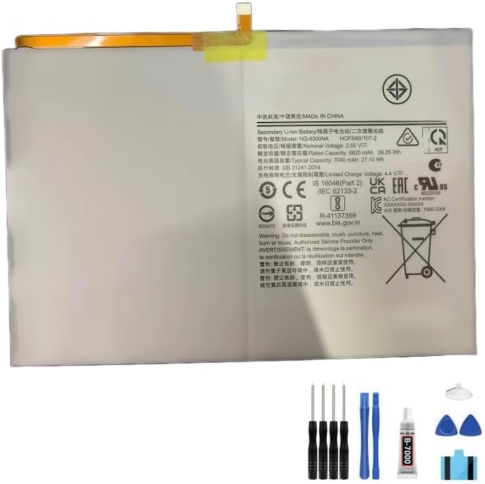 compatible For Samsung Galaxy Tab A8 10.5 SM-X200 X205 7040mAh 3.85V LCD Display Touch Screen Digitizer Full Assembly Replacement Screen battery HQ-6300SD/NA+Free Tools，For Tab A8 10.5 X200 LCD