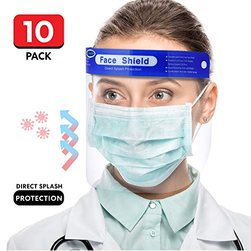 【US Stock,Shipping Today】Simsii Safety Face Shields, Clear Anti-fog PET Plastic Dental Visor, Splashproof