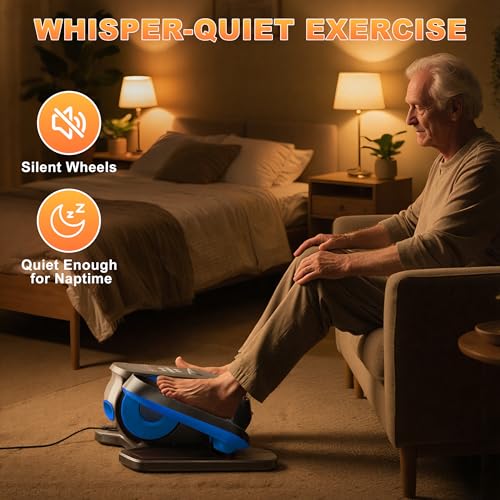 Image of Mini Under Desk Elliptical Low Impact Electric Leg Exerciser As Seen on TV While Sitting for Seniors with Non-Slip Mat Quiet & Portable for Home and Office