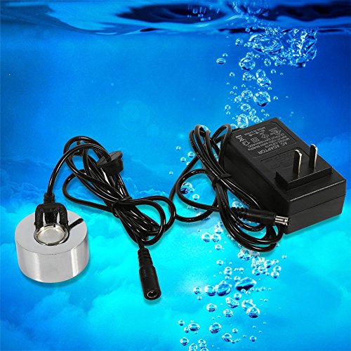 Diyeeni Ultraschall Nebler, Wasser Vernebler mit Netzteiladapter Nebelwerfer Fogger Hersteller Mini Nebelmachine für Kleinen Aquarium, Brunnens, Teich, Wasserspiel
