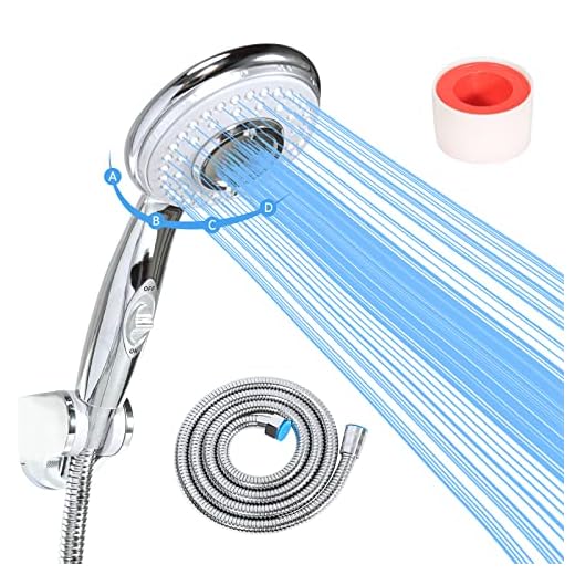 sisiten Chuveiro RV com mangueira e interruptor liga/desliga - Substituição de cabeça de chuveiro de alta pressão para banheiro, trailer, motorhome, barco, trailer de viagem e trailer - com mangueira